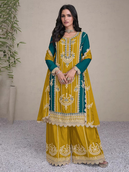 Straight Indian Dress - Real Chinon Embroidery
