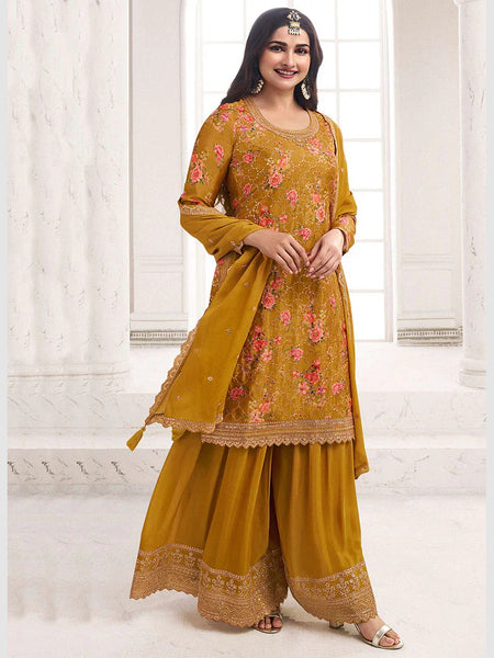 Straight Indian Dress - Heavy Chinon Embroidery