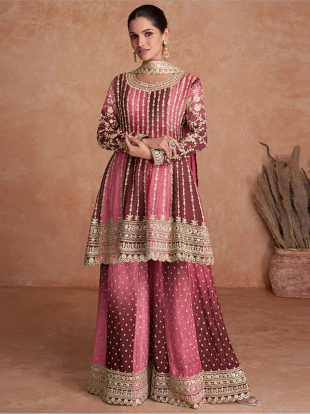  Salwar Kameez - Embroidery on Real Chinon