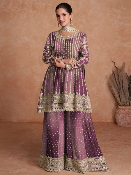 Straight Indian Dress - Embroidery on Real Chinon