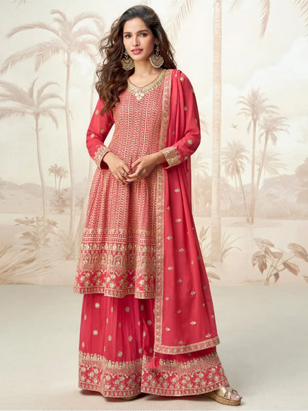 Red Indian Dress - Real Georgette Sharara