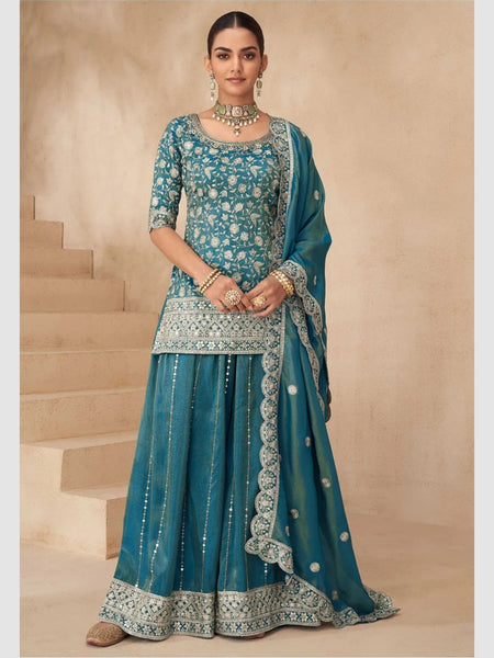 Indian Dress - Embroidered Shimmer Silk