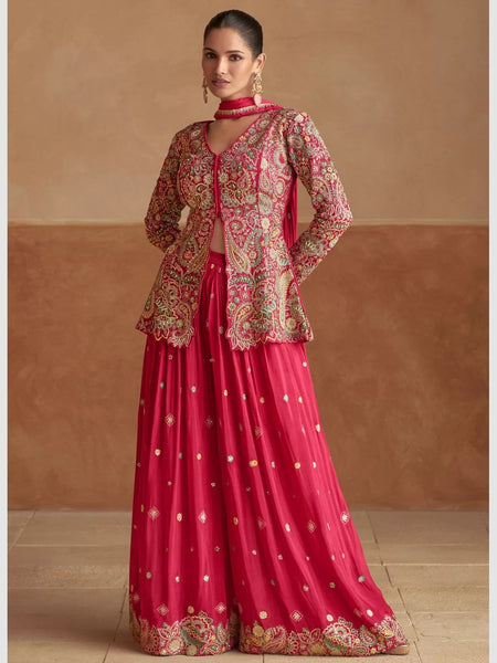  Indian Dress - Embroidered Chinon Silk