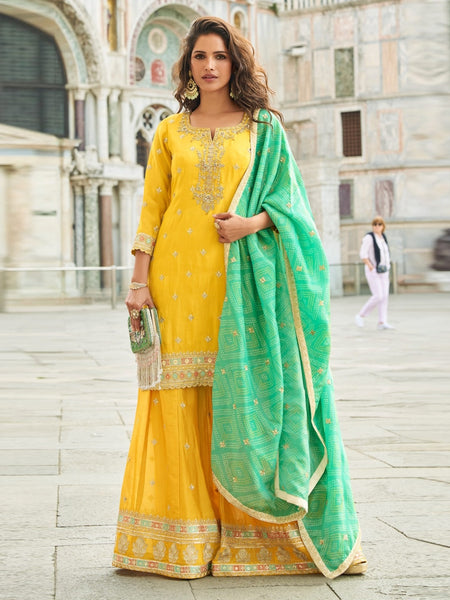 Palazzo Indian Dress - Jacquard Silk
