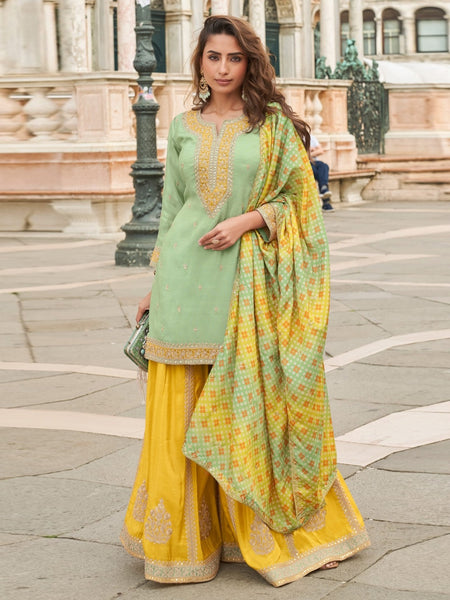 Palazzo Indian Dress - Jacquard Silk