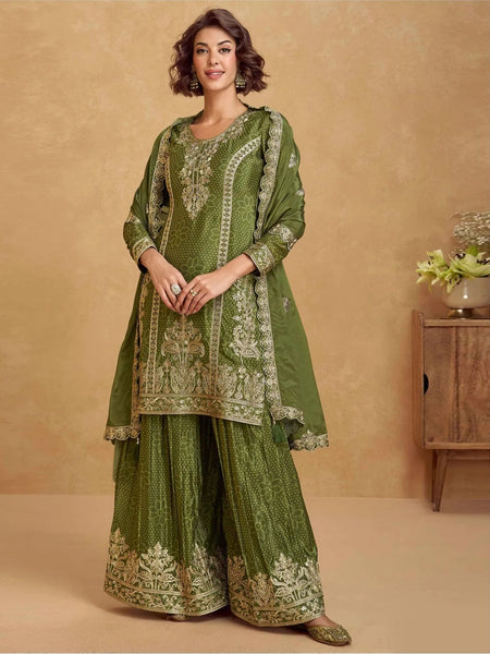Party Salwar Kameez - Premium Chinon Silk