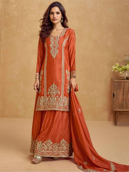 Party Salwar Kameez - Premium Chinon Silk