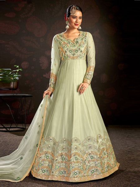 Net Salwar Kameez - Butterfly Net - Anarkali