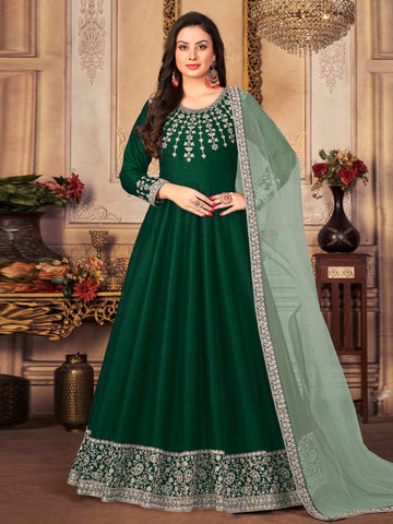 Buy Green Art Silk - Anarkali Dress Salwar Kameez - Indian Dress - C854C | Fabricoz Australia Buy Green Art Silk - Anarkali Dress Salwar Kameez - Indian Dress - C854C | Fabricoz Australia