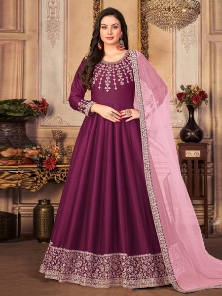Net Salwar Kameez - Art Silk - Anarkali Dress