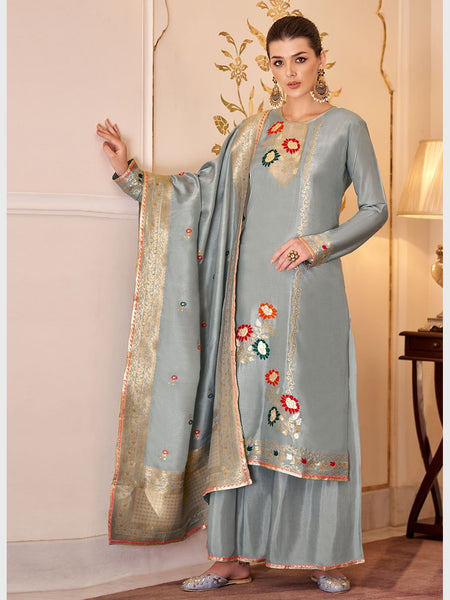  Salwar Kameez - Pure Jacquard Embroidery