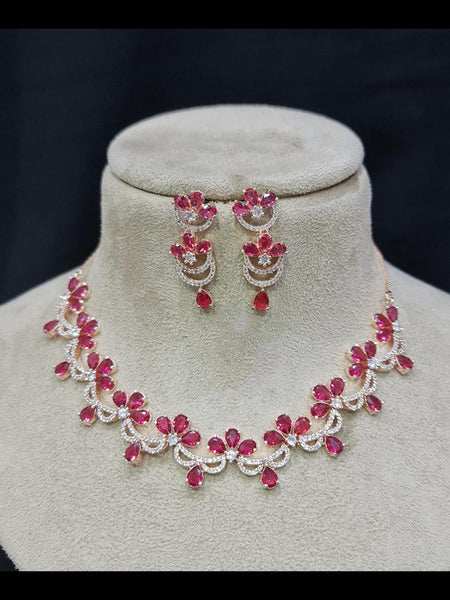 Necklace Indian Jewelry - Zirconia Stones Necklace & Earrings