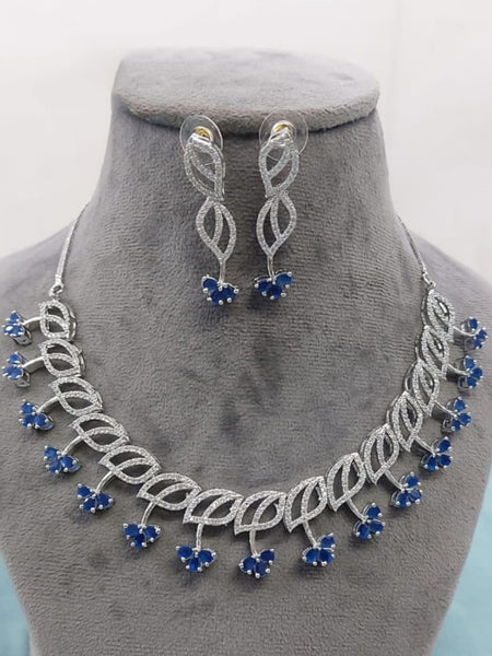 Zirconia Indian Jewelry - Zirconia Stones Necklace & Earrings