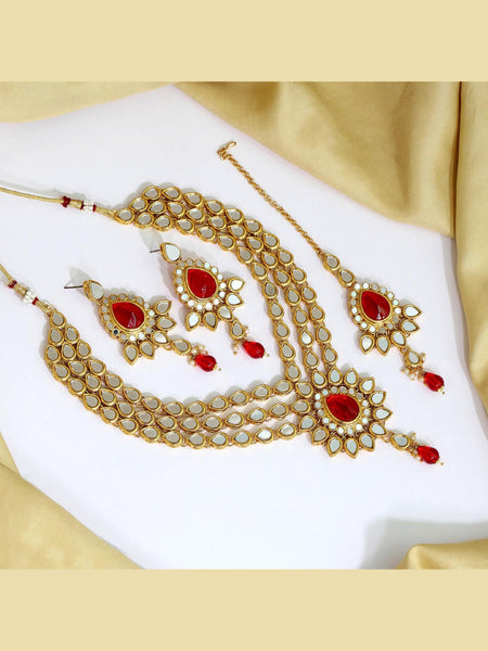 Necklace Indian Jewelry - Kundan Necklace with Tikka