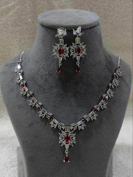 Zirconia Indian Jewelry - Zirconia Stones Necklace & Earrings