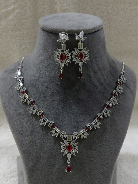 Zirconia Indian Jewelry - Zirconia Stones Necklace & Earrings
