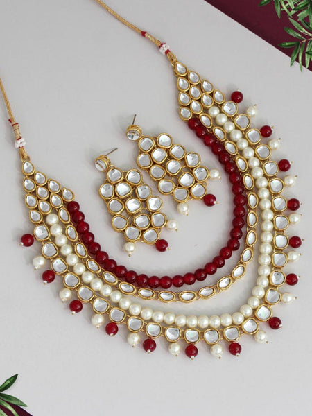 Necklace Indian Jewelry - Kundan & Pearl Necklace