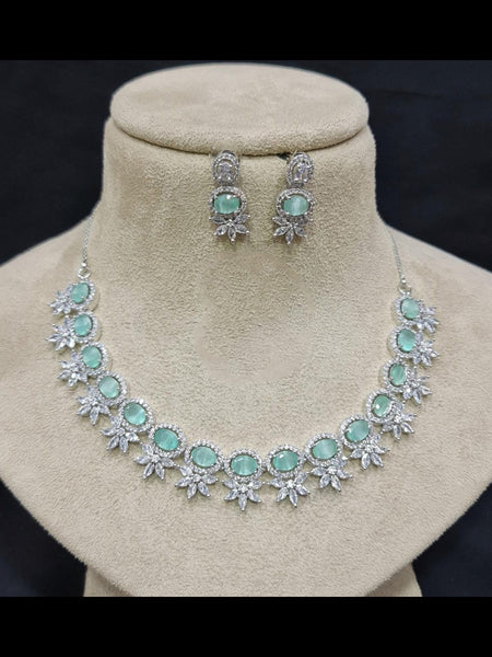  Indian Jewelry - Zirconia Stones Necklace & Earrings