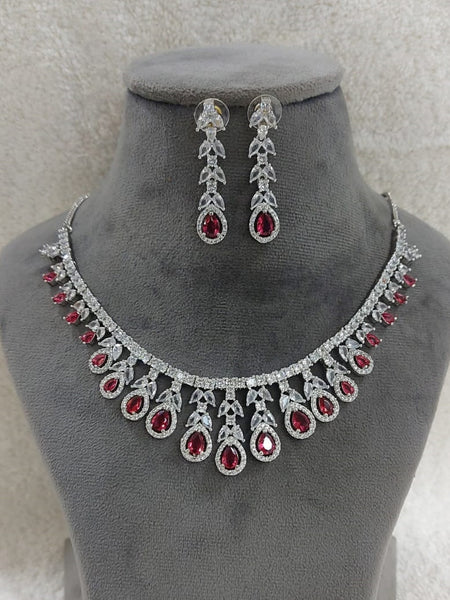Zirconia Indian Jewelry - Zirconia Stones Necklace & Earrings