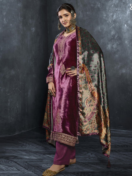  Salwar Kameez - Velvet Embroidery