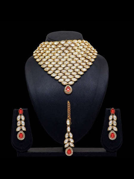 Necklace Indian Jewelry - Kundan Necklace Set & Tikka