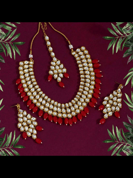 Necklace Indian Jewelry - Kundan Necklace & Tikka