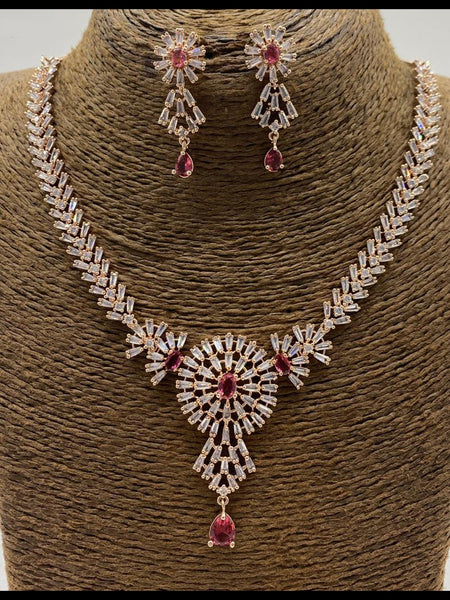 Necklace Indian Jewelry - Zirconia Stones Necklace