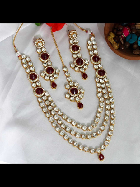Necklace Indian Jewelry - Kundan Necklace & Tikka