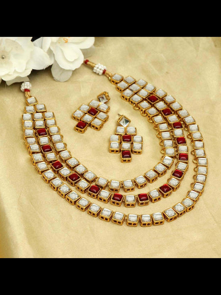 Necklace Indian Jewelry - Kundan Necklace & Earrings