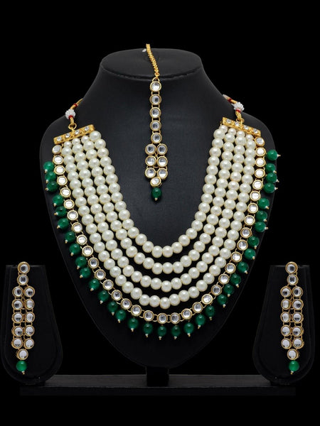 Necklace Indian Jewelry - Kundan & Pearl Necklace Set