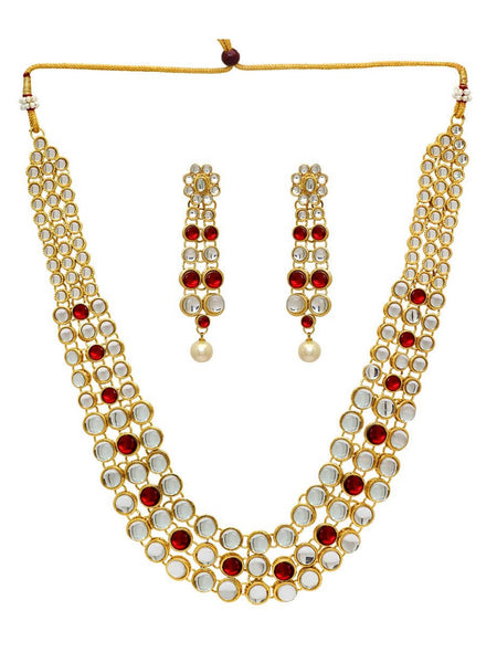  Indian Jewelry - Kundan & Pearl Necklace Set