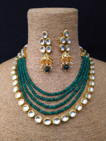 Zirconia Indian Jewelry - Zirconia & Pearl Necklace