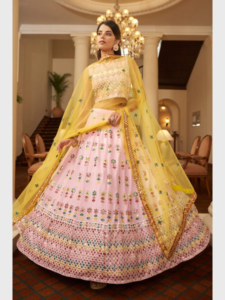 Plus-Sizes Lehenga Choli - Embroidery on Georgette & Net