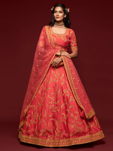  Lehenga Choli - Art Silk & Net Embroidery