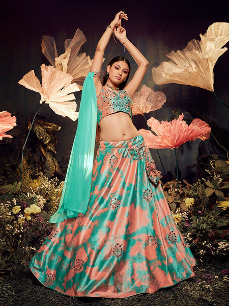 Plus-Sizes Lehenga Choli - Velvet Sequins Embroidery