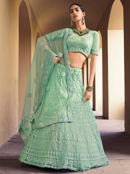 Plus-Sizes Lehenga Choli - Sequins on Soft Net