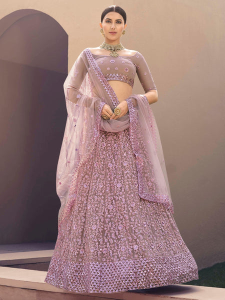 Plus-Sizes Lehenga Choli - Sequins on Soft Net