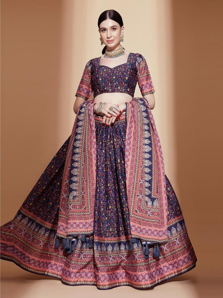 Plus-Sizes Lehenga Choli - Digital Printed Chinon Chiffon