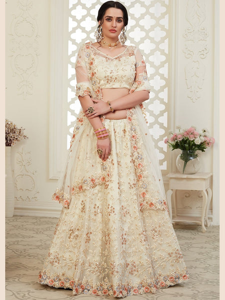 Plus-Sizes Lehenga Choli - Art Silk & Net Embroidery
