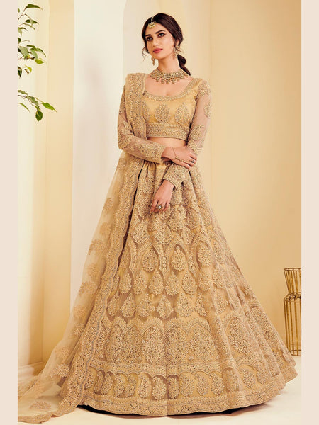 Plus-Sizes Lehenga Choli - Silk & Net Embroidery