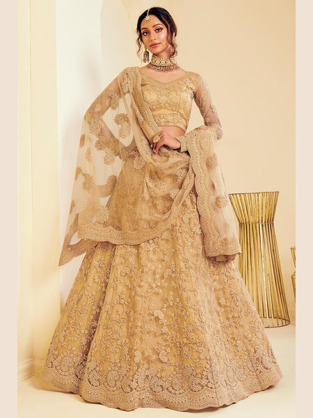 Plus-Sizes Lehenga Choli - Silk & Net Embroidery
