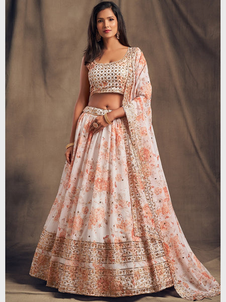 Plus-Sizes Lehenga Choli - Embroidery on Organza