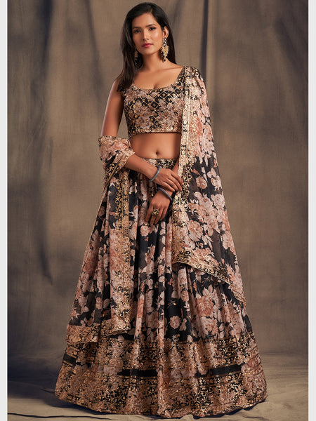 Plus-Sizes Lehenga Choli - Embroidery on Organza