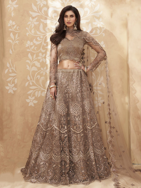 Plus-Sizes Lehenga Choli - Embroidery on Net & Silk