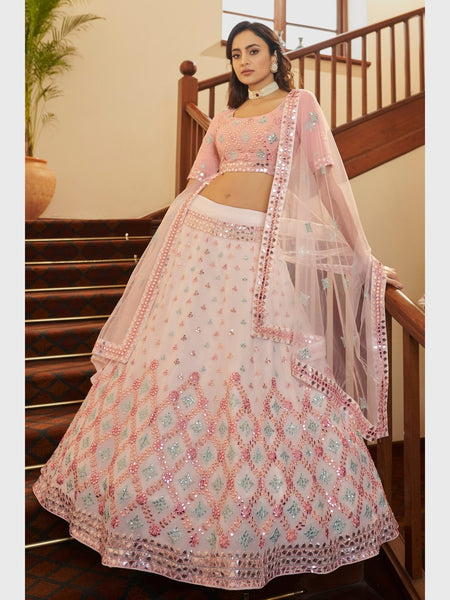 Plus-Sizes Lehenga Choli - Embroidered Georgette & Net