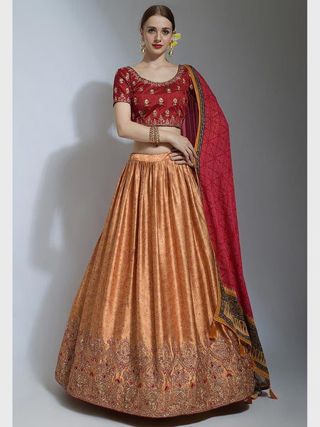  Lehenga Choli - Satin & Silk Embroidered