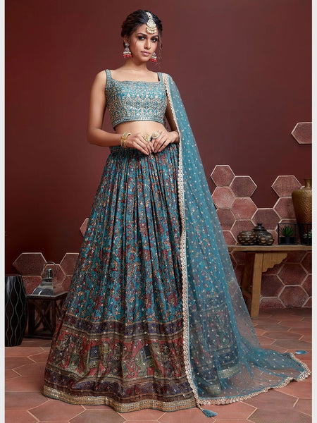  Indian Wedding Dress - Art Silk & Net Embroidery
