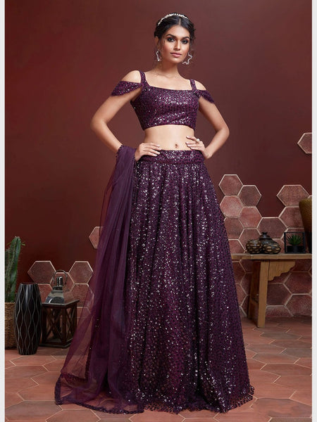 Plus-Sizes Lehenga Choli - Soft Net Embroidery