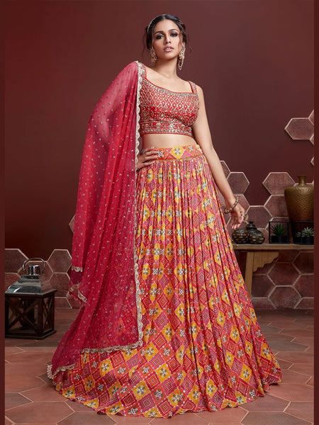  Lehenga Choli - Art Silk & Net Embroidery
