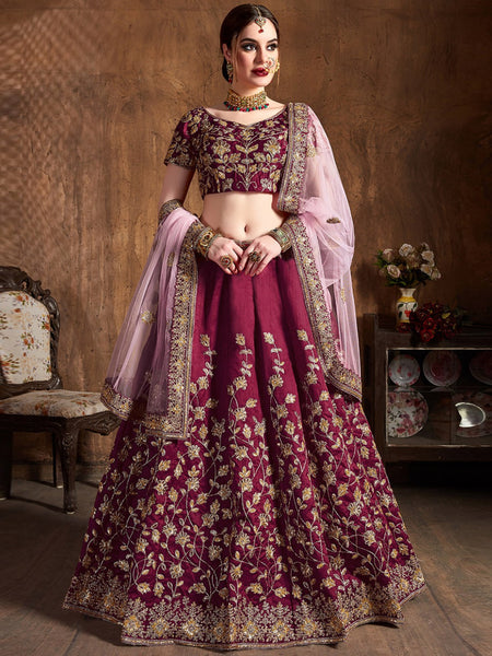  Lehenga Choli - Art Silk & Net Embroidery